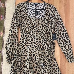 Express leopard print wrap dress